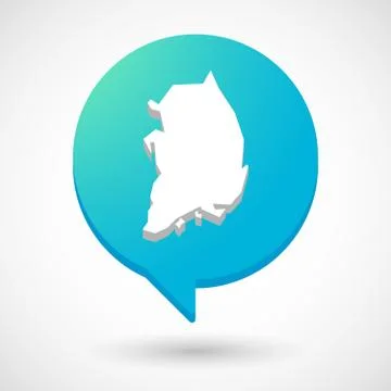 Isolated comic balloon with  the map of South Korea Stock Illustration