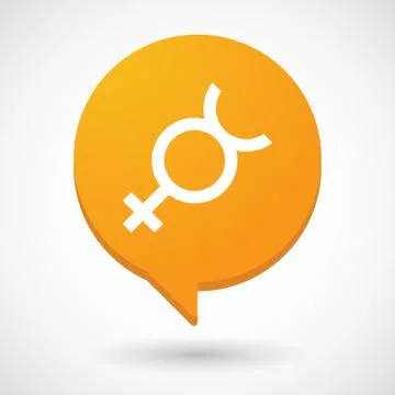 Isolated comic balloon with  the mercury planet symbol Stock Illustration