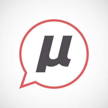 Isolated comic balloon with  a micro sign, mu greek letter イラスト素材