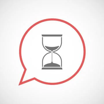 Isolated comic balloon with a sand clock 스톡 일러스트