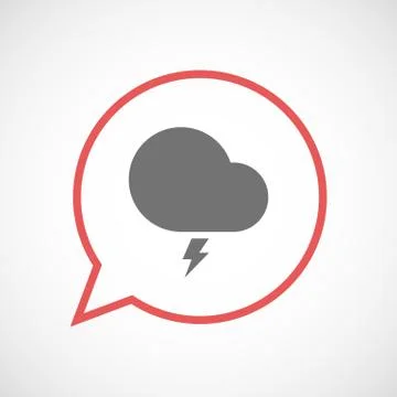 Isolated comic balloon with a stormy cloud Illustrazione stock