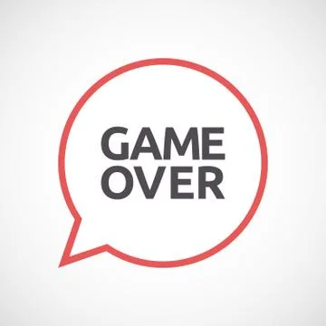 Isolated comic balloon with  the text Game Over Illustrazione stock