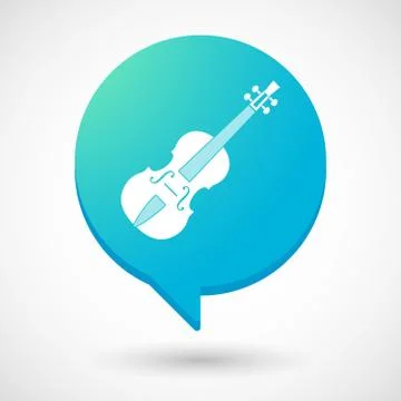 Isolated comic balloon with  a violin Stockillustratie