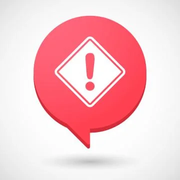 Isolated comic balloon with   a warning road sign Stock Illustration