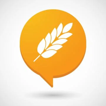 Isolated comic balloon with  a wheat plant icon Stock Illustration