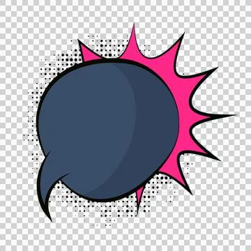 Isolated comic book speech bubble with pink explosion effect and halftone d.. Stock-Illustration