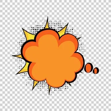 Isolated comic book style speech bubble with orange and yellow pop art desi.. 库存插图