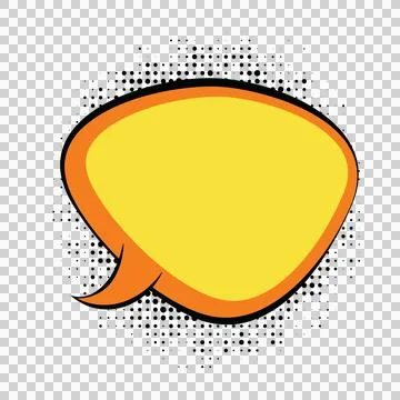 Isolated comic book style speech bubble with yellow fill and halftone dotte.. 库存插图