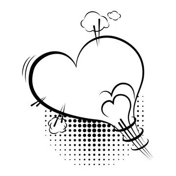 Isolated comic expression in the form of a heart on a white background Stock-Illustration