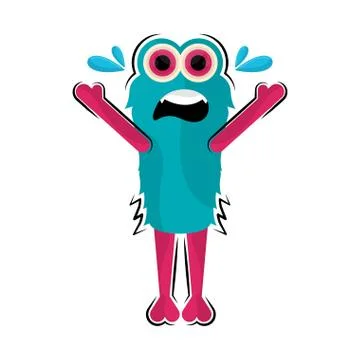 Isolated comic helpless monster Illustrazione stock