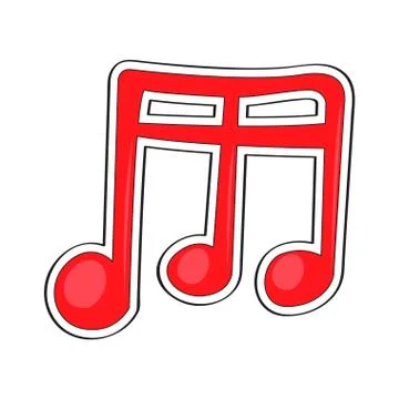 Isolated comic musical note Stock Illustration