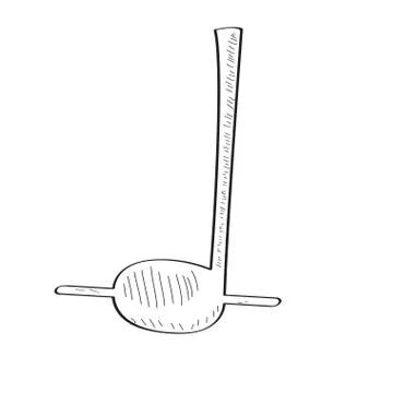 Isolated comic quarter note sketch Stock Illustration