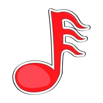 Isolated comic sixty-fourth note Stock Illustration