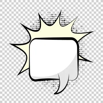 Isolated comic speech bubble with halftone pattern and explosive star shape.. 库存插图