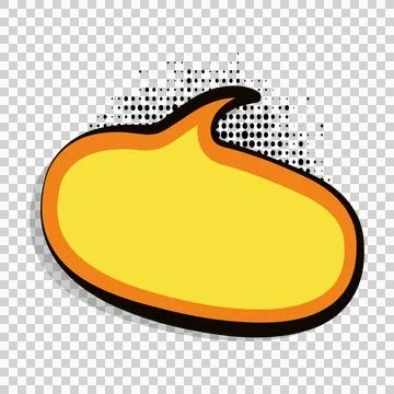 Isolated comic speech bubble with halftone pattern in yellow and orange col.. 库存插图