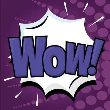Isolated comic speech Wow cartoon expression Illustrazione stock