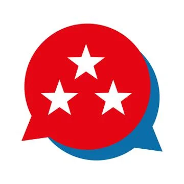 Isolated communication bubble with stars flat style icon vector design Illustrazione stock