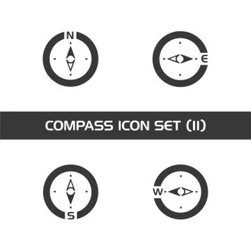 Isolated compass icon set. Weather and map. Vector illustration Illustrazione stock
