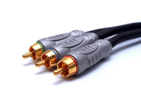 Isolated component video cables Stock Photos