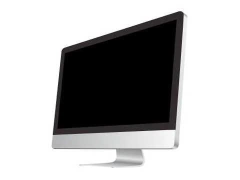 Isolated Computer black screen on white blackground Stock Illustration