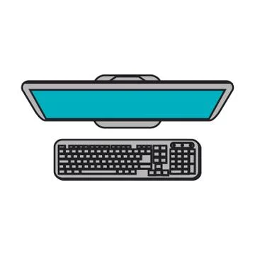 Isolated computer device design Stock Illustration