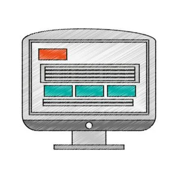 Isolated computer device design Stock Illustration