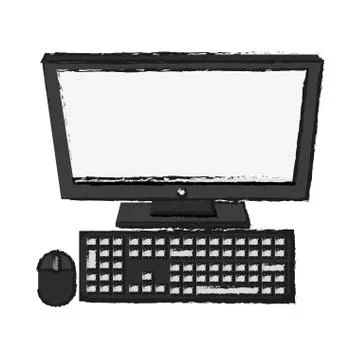 Isolated computer device design Stock Illustration