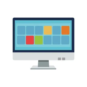 Isolated computer device design Illustrazione stock
