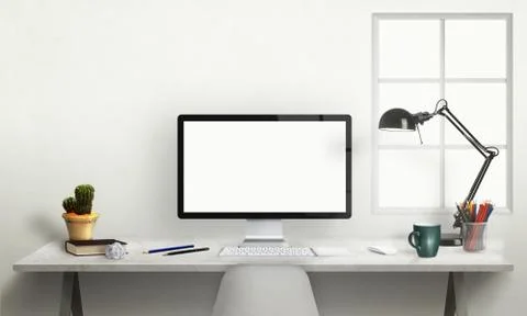 Isolated computer display for mockup Stock Photos