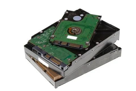 Isolated computer hard disk drives 스톡 사진