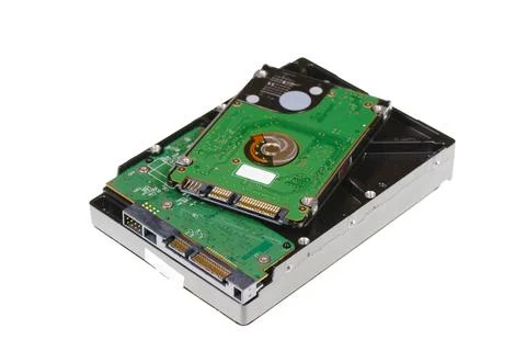 Isolated computer hard disk drives 스톡 사진