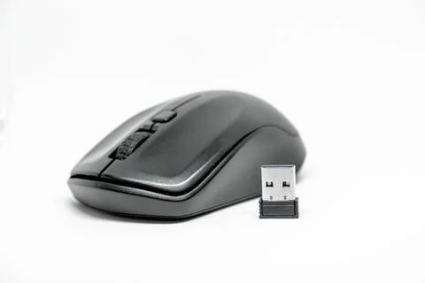Isolated computer mouse and USB Stock Photos