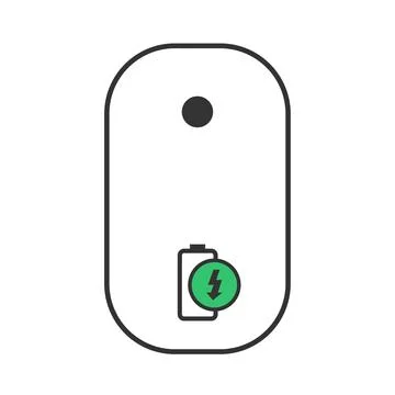 Isolated computer mouse with a battery charger Stock Illustration