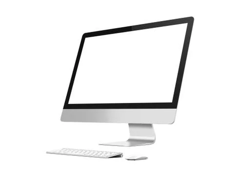 Isolated Computer, wireless keyboard and mouse Stock Illustration
