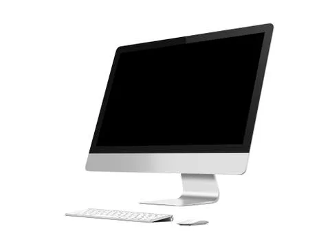 Isolated Computer, wireless keyboard and mouse Stock Illustration