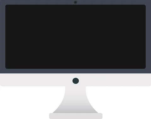Isolated Computer's Screen on White Background. Flat Design. Stock Illustration