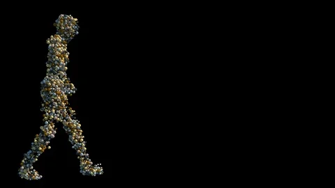 Isolated concept man is walking 59,94 fps with transparent background and alpha Stock Footage 108979354