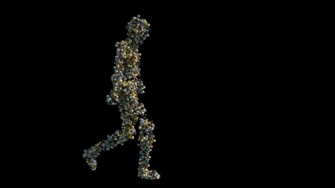 Isolated concept man is walking  with transparent background and alpha Video stock 108979651
