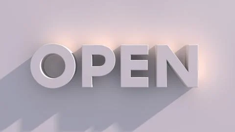 Isolated Concept of open. 3D illustration Stock Illustration