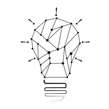 Isolated conceptual lightbulb Stock Illustration