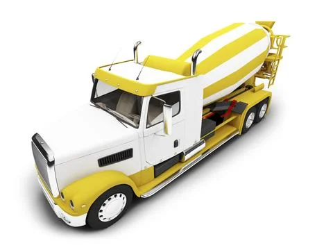 Isolated concrete mixer with clipping path Stock Illustration