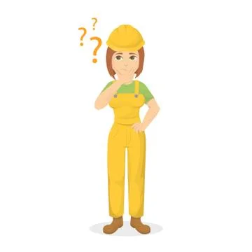 Isolated confused builder. Stock Illustration