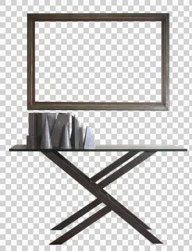 Isolated consol table and empty frame Stock Photos