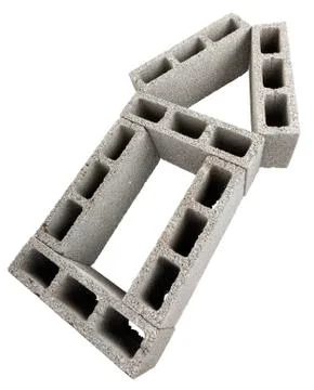 Isolated construction blocks - home Stock Photos