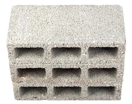 Isolated construction blocks - three high angle Stock Photos