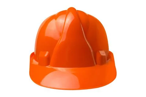 Isolated  construction helmet front view. Foto stock