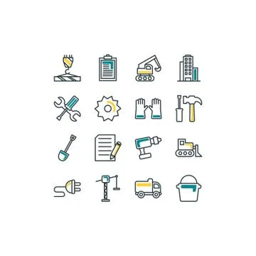 Isolated construction icon set fill vector design Illustrazione stock