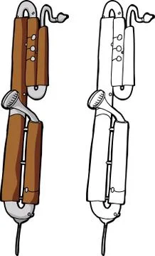 Isolated contrabassoon Stock Illustration