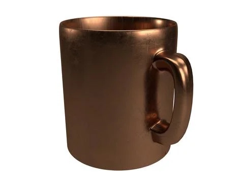 Isolated Copper Metallic Tea Mug or Coffee Cup on White Background. Stock Illustration