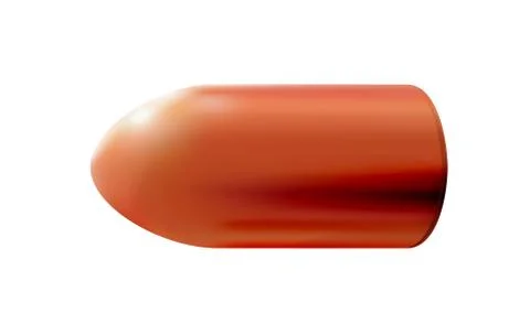 Isolated coppered bullet, 3d realistic coppered copper object Stock Illustration